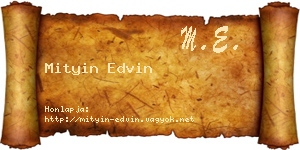 Mityin Edvin névjegykártya